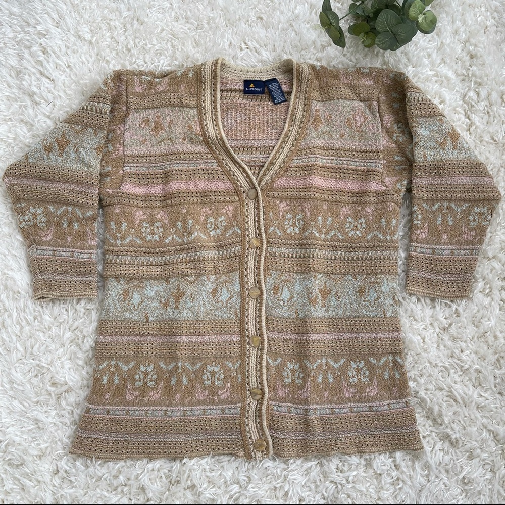 Vintage Liz sport knitted button up cardigan